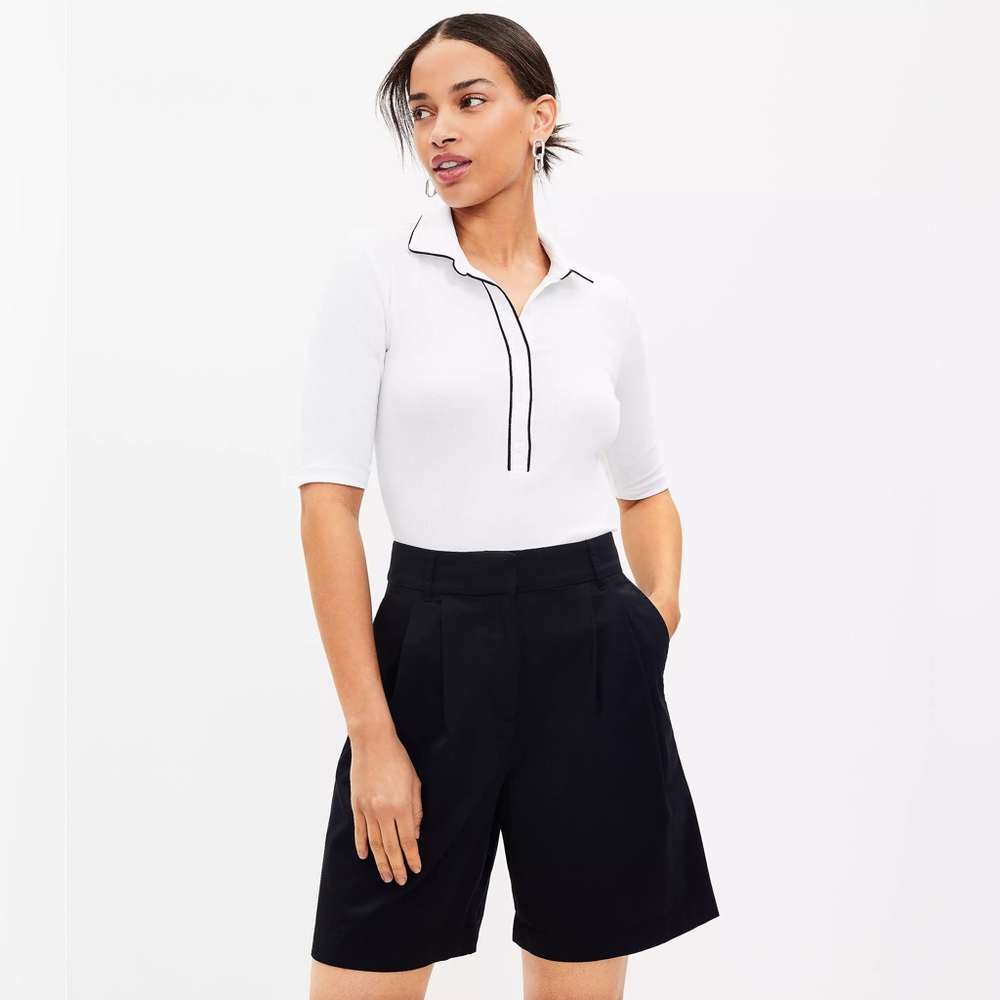 NWT Loft Pleated Bermuda Shorts in Poplin